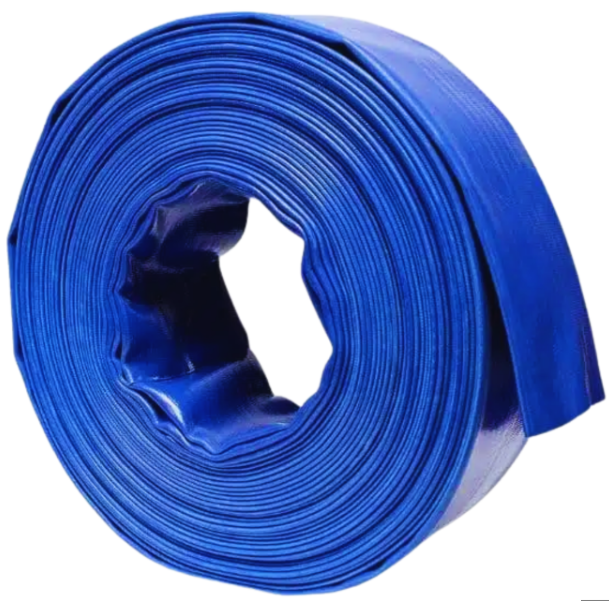 MANGUERAS PLANAS PVC 4 BARES TIPO BOMBEROS ROLLOS X 100 MTS